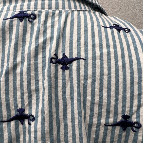 Disney Her Universe Aladdin Lamp Embroidered Tie Hem Blouse Misses size XL - Picture 2 of 8